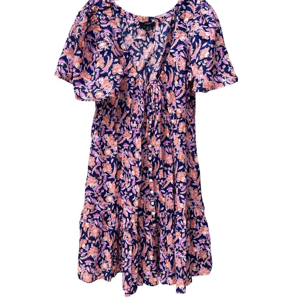 J.Crew NWOT Floral Button Front Cotton voile beach‎ mini dress medium